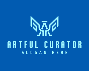 Blue Angel Letter A logo design