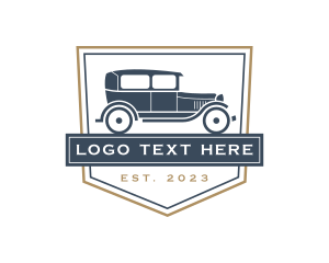 Driver - Retro Car Shield Rental logo design