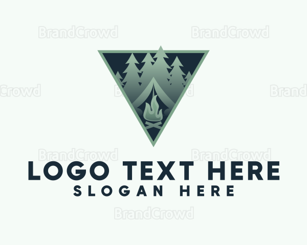 Outdoor Camping  Bonfire Logo