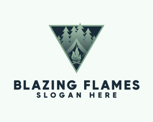 Outdoor Camping  Bonfire logo design