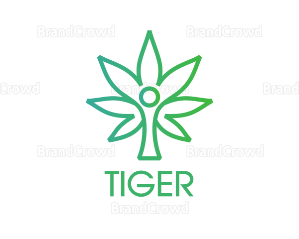 Cannabis Tree Person Logo