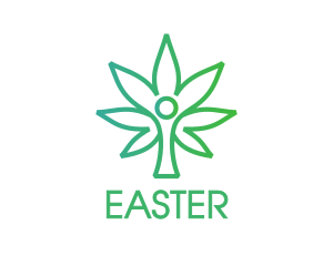 Cannabis Tree Person Logo
