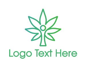 Cannabis Tree Person Logo