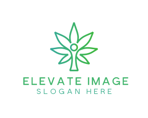 Cannabis Tree Person logo design