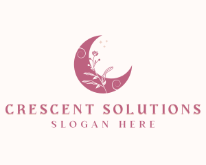 Crescent - Crescent Flower Moon logo design