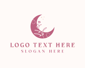 Art Studio - Crescent Flower Moon logo design