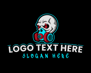 Game - Skull Gas Mask Gaming logo design