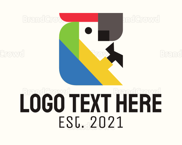 Colorful Blocks Parrot Logo