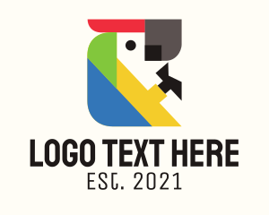 Geometric - Colorful Blocks Parrot logo design