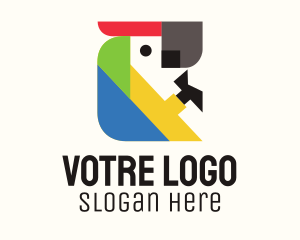 Colorful Blocks Parrot  Logo