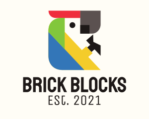 Blocks - Colorful Blocks Parrot logo design