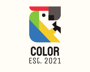 Colorful Blocks Parrot  logo design