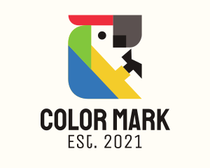 Colorful Blocks Parrot  logo design