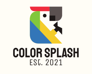 Colorful Blocks Parrot  logo design