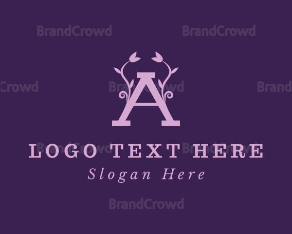 Purple Flowers Letter A Logo