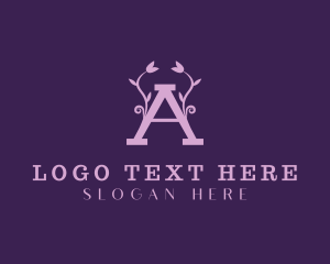 Botanical - Feminine Flowers Letter A logo design