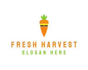 Veggie - Carrot Vegetable Burger logo design