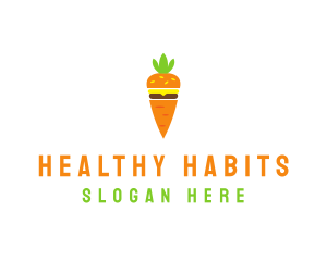 Carrot Vegetable Burger logo design