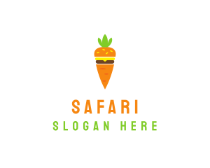 Vegan - Carrot Vegetable Burger logo design