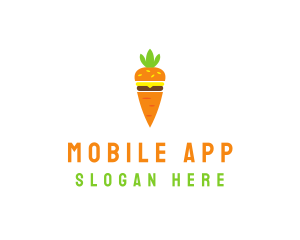 Healthy Restaurant - Carrot Vegetable Burger logo design