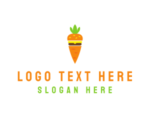 Veggie - Carrot Vegetable Burger logo design