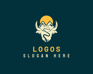 Horns - Wild Sun Bison logo design