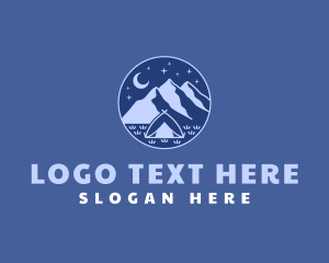 Trekking - Mountain Nature Camping logo design