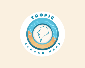 Tuvalu Island Map logo design