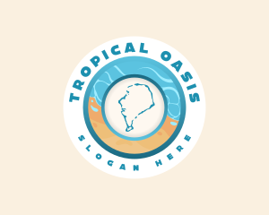 Island - Tuvalu Island Map logo design