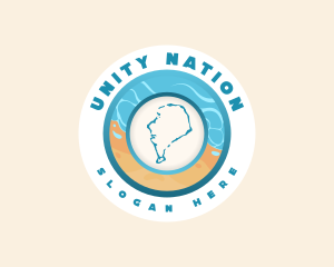 Nation - Tuvalu Island Map logo design