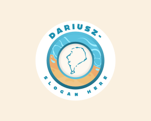 Tuvalu Island Map logo design