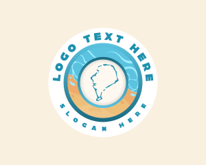 Tour - Tuvalu Island Map logo design