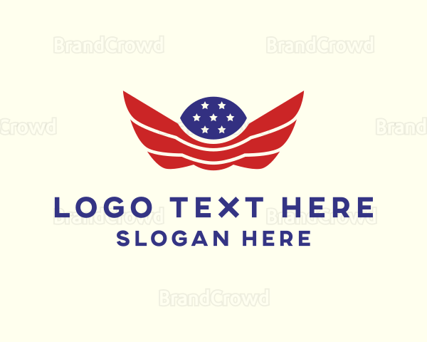 American Flag Wings Logo