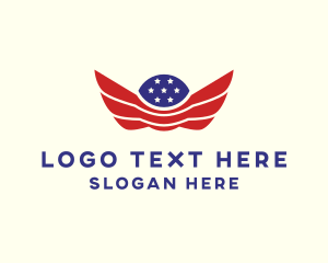 Flight - American Flag Wings logo design