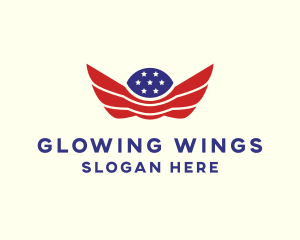 American Flag Wings logo design