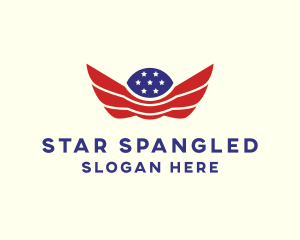 American - American Flag Wings logo design