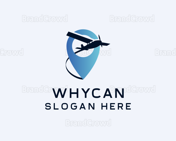 Plane Travel Location Pin Logo