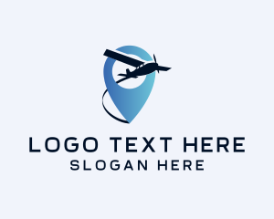 Tourist - Plane Travel Location Pin logo design