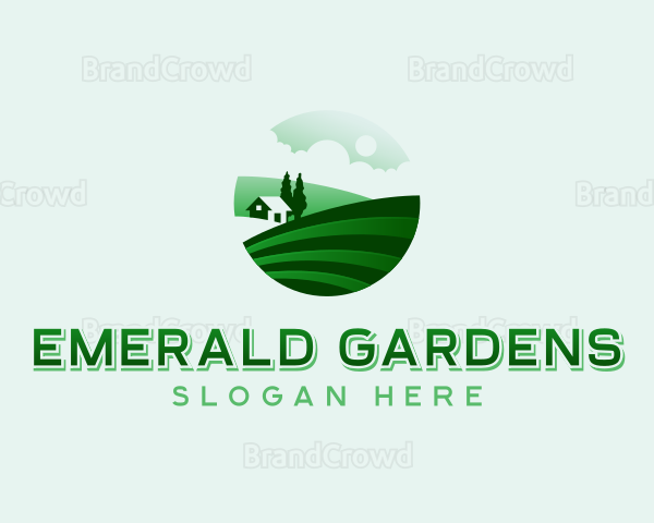 Lawn Field Landscaper Logo