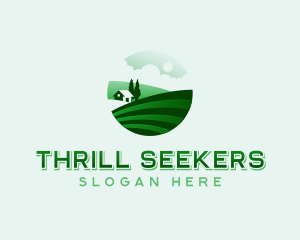 Lawn Field Landscaper Logo