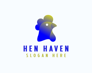 Gradient Chicken Hen logo design