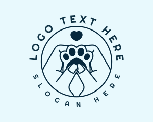 Impression - Hands and Paw Heart logo design