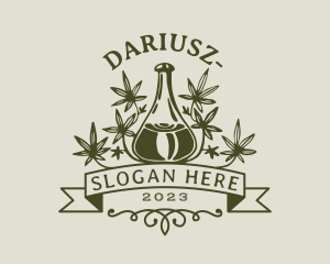 Medical Marijuana - Marijuana Leaf Flask logo design