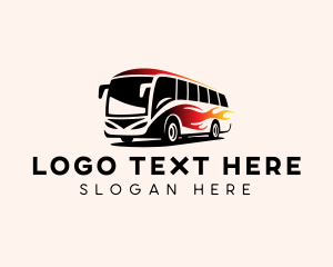 Double Decker - Flame Bus Shuttle logo design