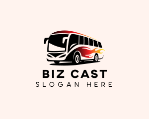 Tour Guide - Flame Bus Shuttle logo design