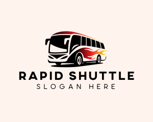 Shuttle - Flame Bus Shuttle logo design