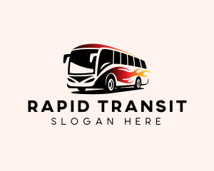 Shuttle - Flame Bus Shuttle logo design