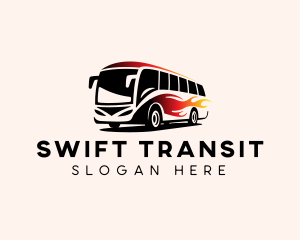 Transit - Flame Bus Shuttle logo design