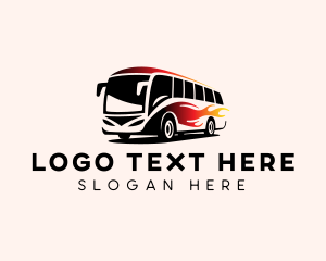 Bus Terminal - Flame Bus Shuttle logo design