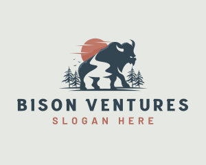 Buffalo Bison Wildlife Nature logo design